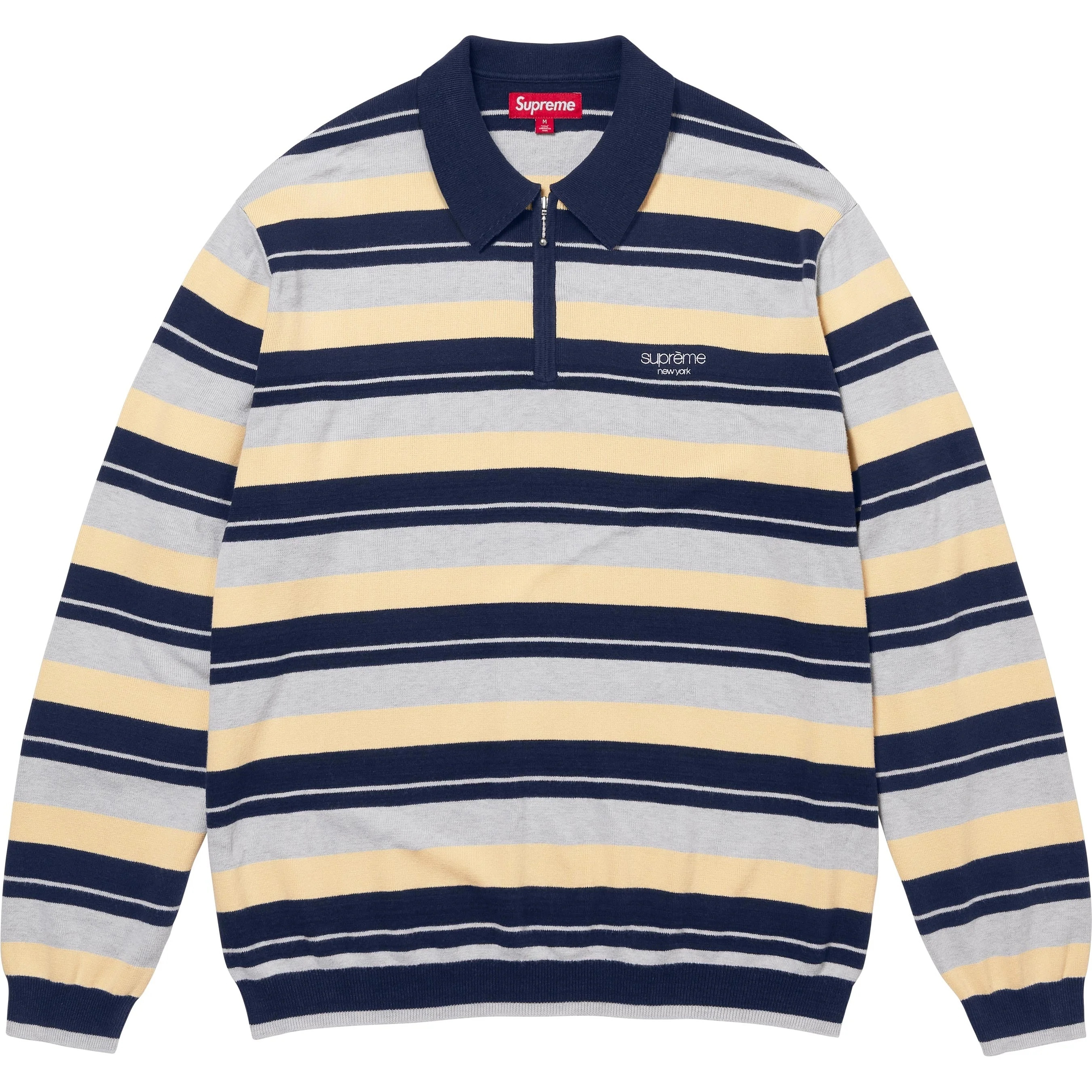 Stripe Zip L/S Polo view 3